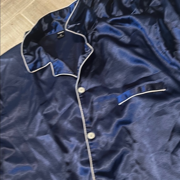 Navy Blue Satin Pajama Set - Picture 3 of 5